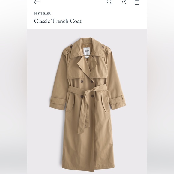 Abercrombie & Fitch Jackets & Blazers - Classic Double-Breasted Trench Coat - Beige